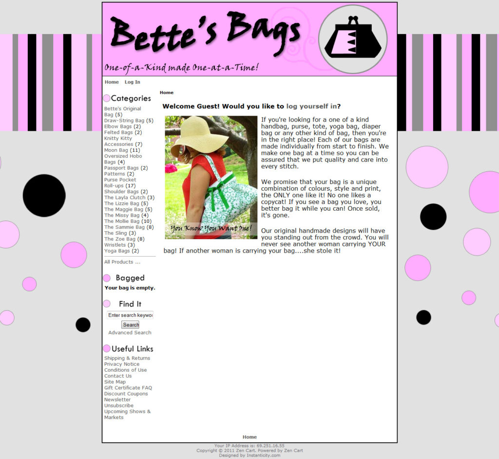 Handmade bags by Bette, unique and stylish designs.