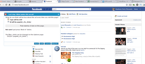 Facebook homepage screen displaying user interface elements.