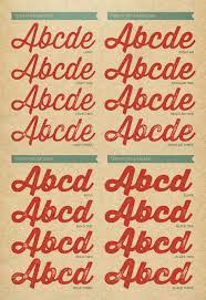 Vintage script font alphabet variations