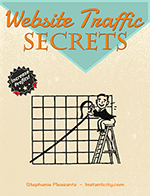 Cover of 'Website Traffic Secrets' book with graph illustration.