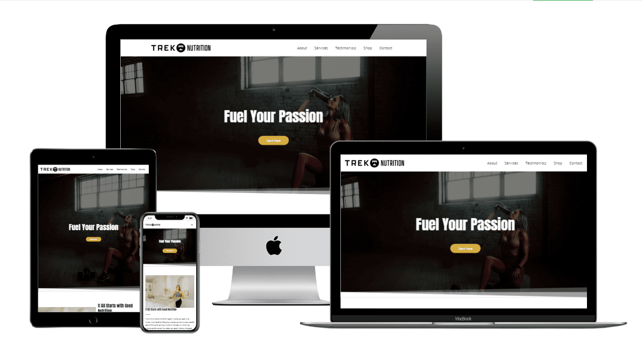 treknutrition-collage Trek Nutrition website displayed on various devices.