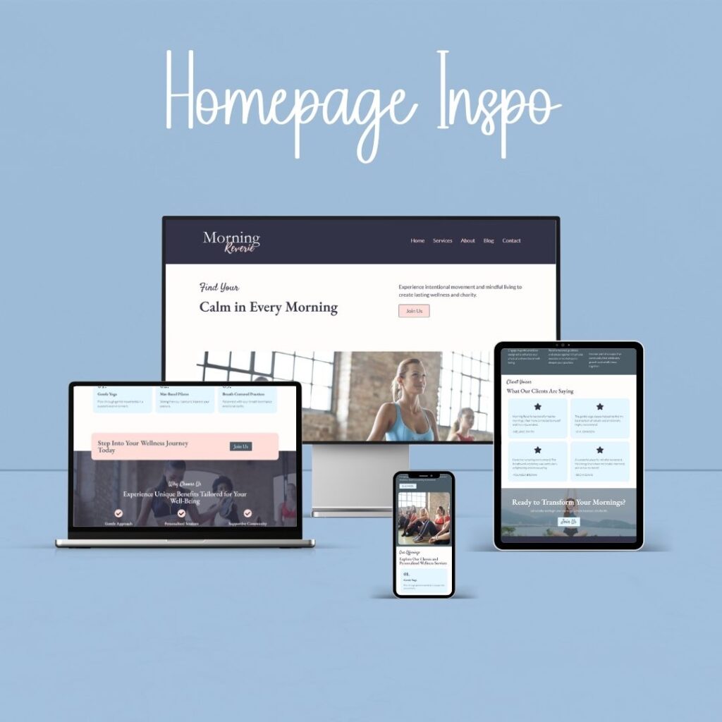 Responsive website design shown on various devices.