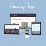 Responsive website design shown on various devices.