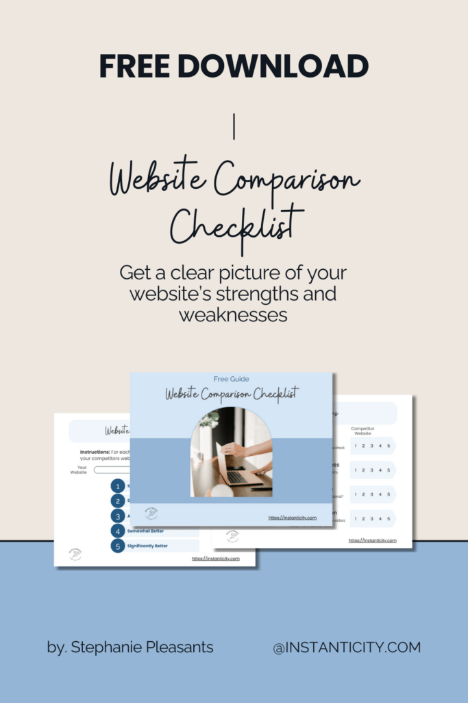 Promotional graphic for free website comparison checklist download