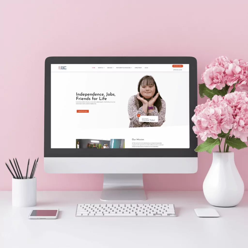 Website display of nonprofit for independence and jobs