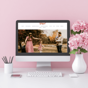 Family photography website display on desktop screen