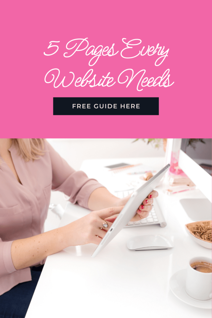 Woman using tablet for website guide, office desk setup