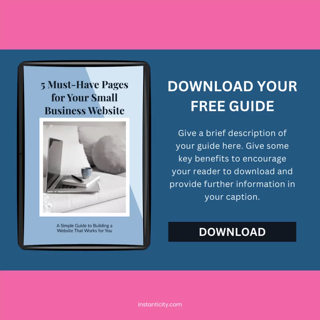 Advertisement for free small business website guide download