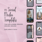 12 editable social media templates in three sizes
