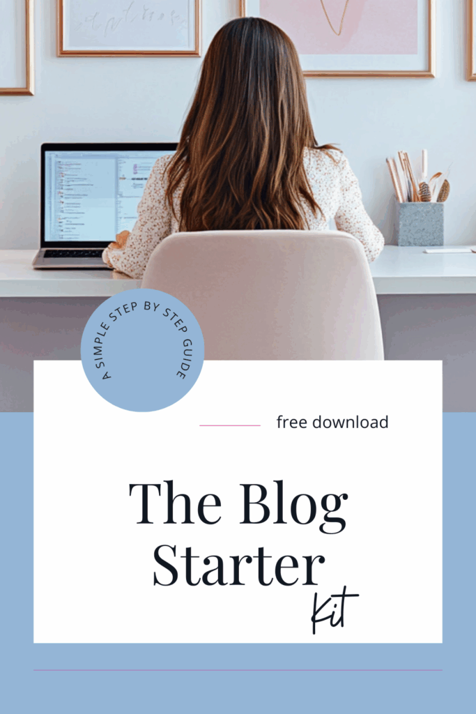 Woman using laptop, Blog Starter Kit download