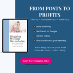 Ebook cover: Blogging Without Overwhelm, instant download