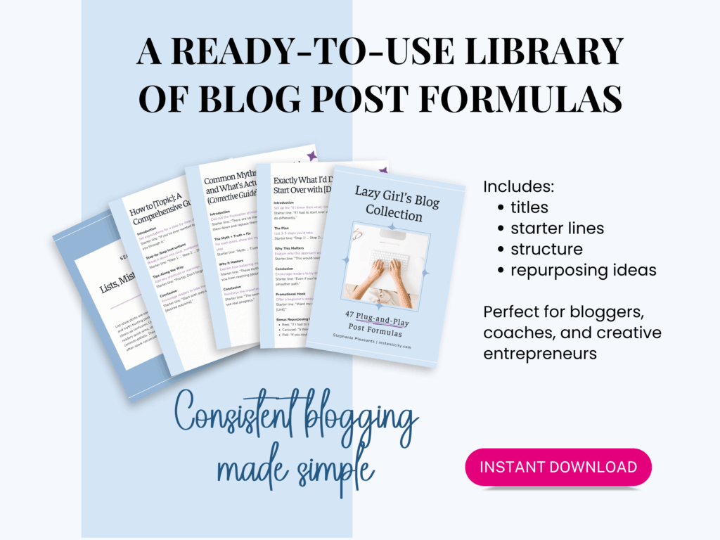 Blog post formulas library for entrepreneurs.