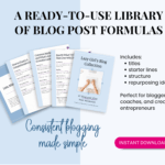 Blog post formulas library for entrepreneurs.
