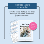 Canva Quickstart Guide cover with learning tips.