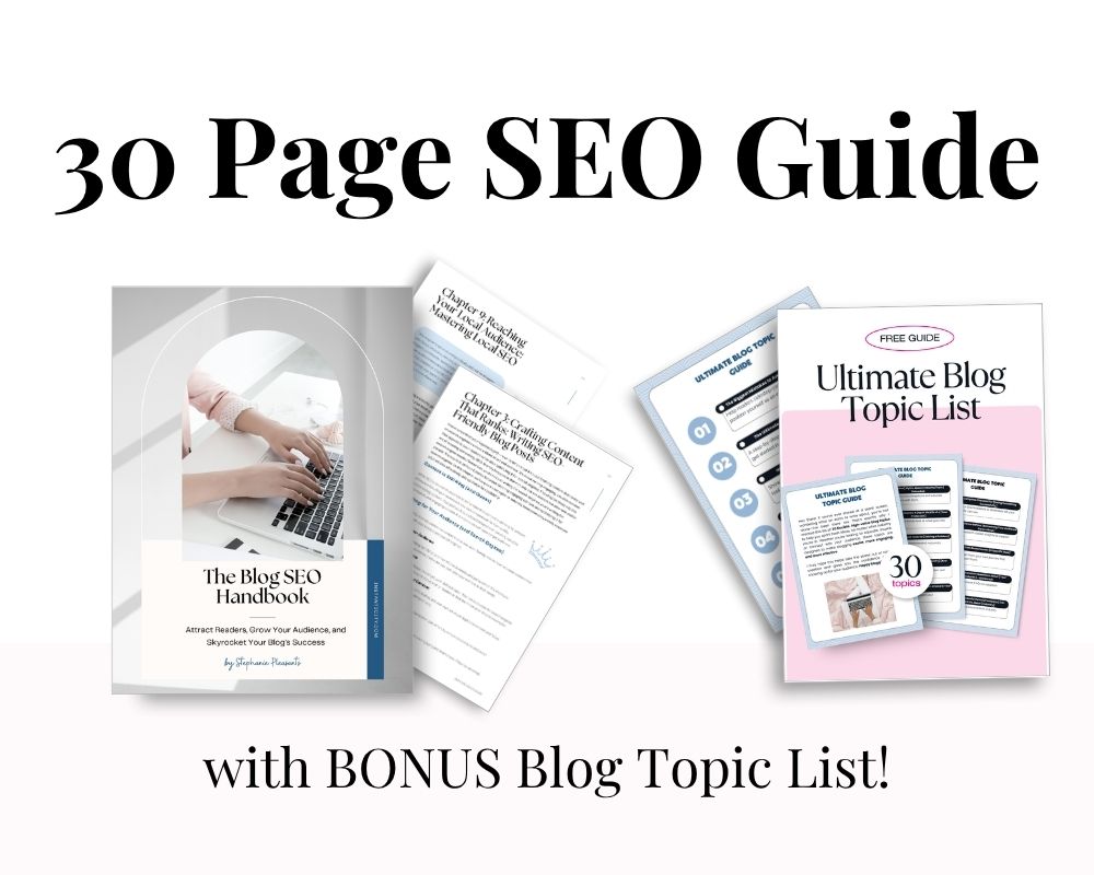 30-page SEO guide with blog topic list bonus.