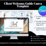Client welcome guide Canva template overview.