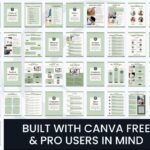 Canva template guide with multiple design pages.