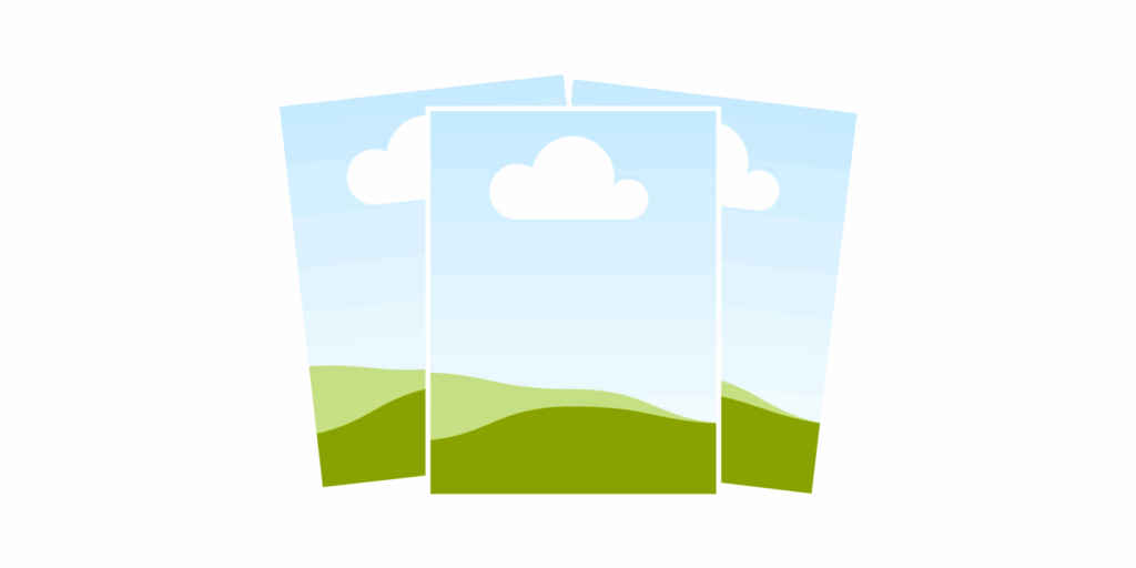 Illustration of landscape with hills and clouds