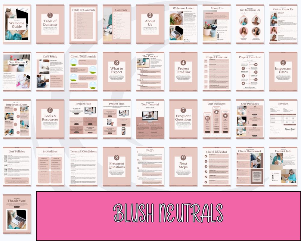 Blush Neutrals document templates collection