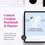 Content Creation Workbook and Planner on tablet.