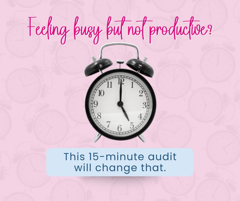 Alarm clock with productivity message.