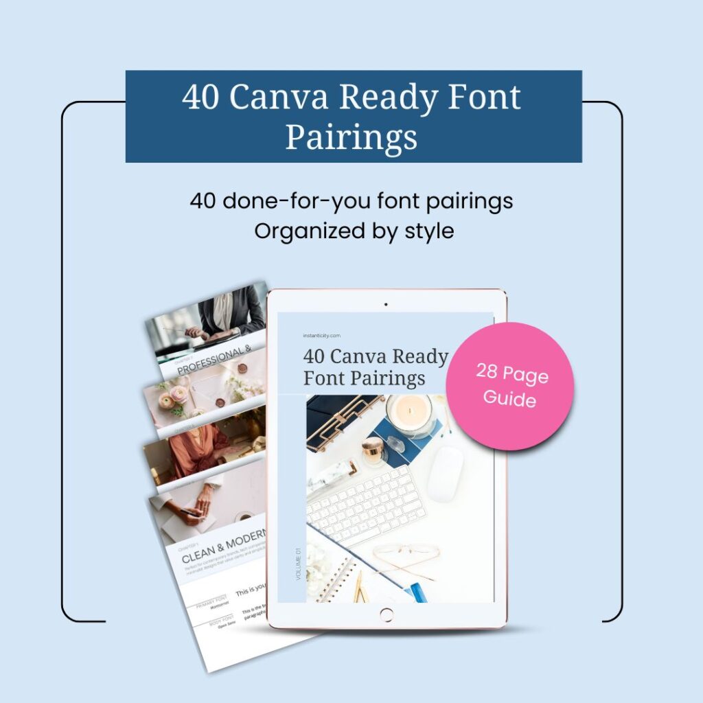 Canva font pairings guide cover display