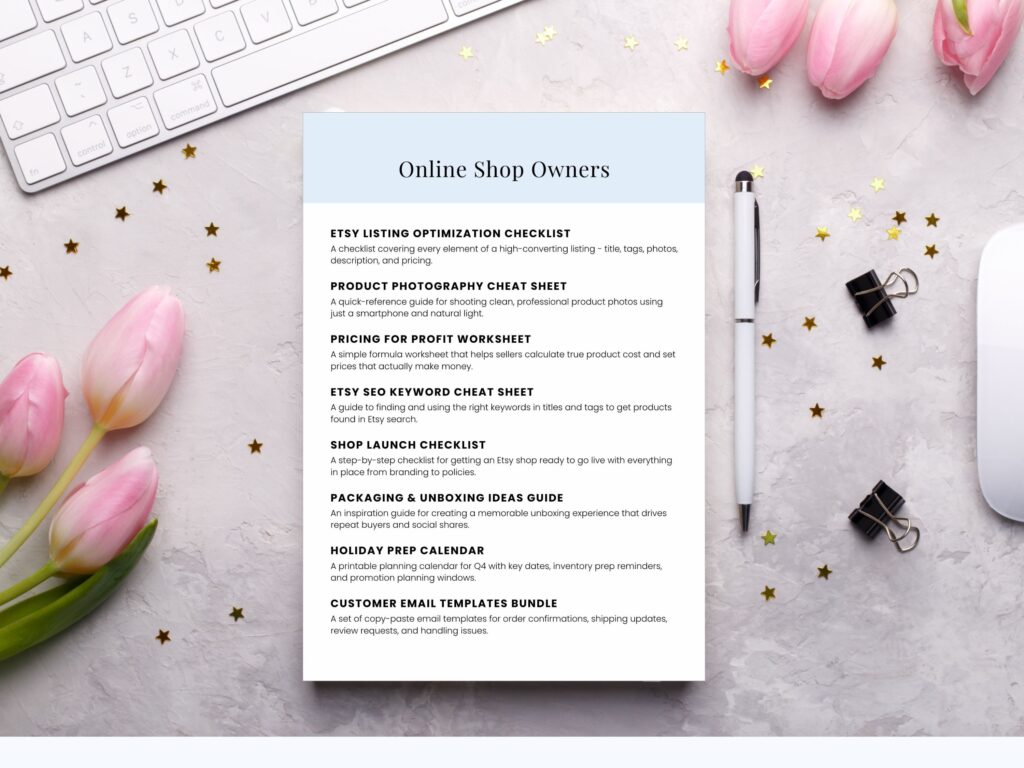 Resources for Etsy online shop owners