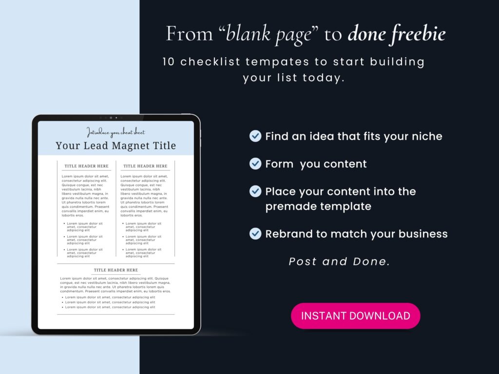 Lead magnet checklist template promotional graphic