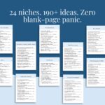 Templates for niche business ideas displayed on paper