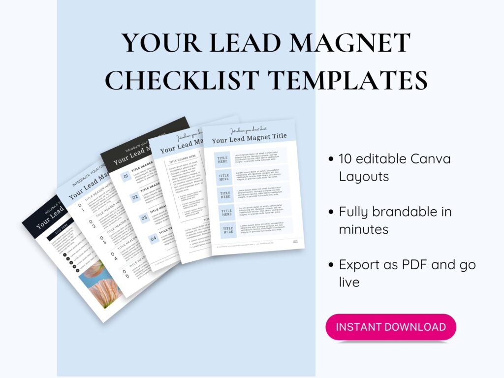 Lead magnet checklist templates promotional graphic