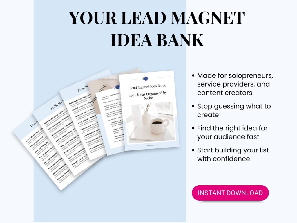 Lead Magnet Idea Bank promotional image