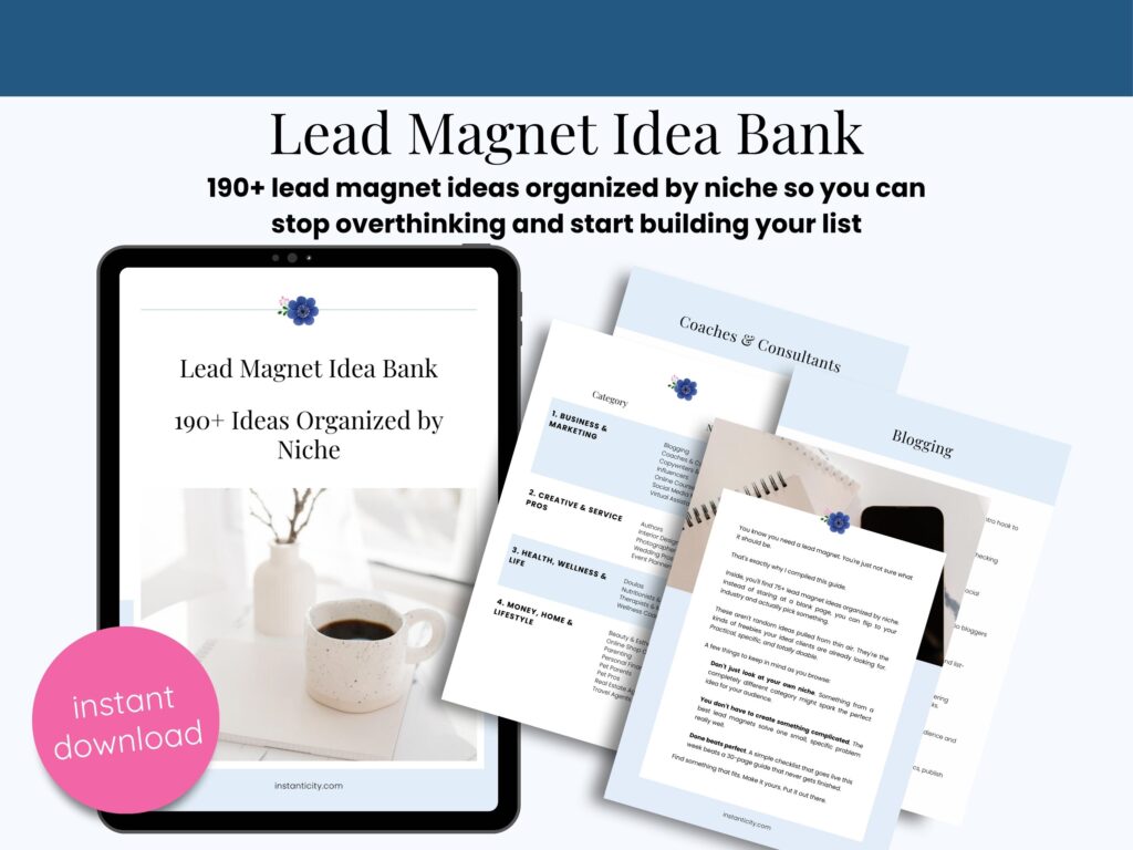 Lead Magnet Idea Bank promotional image