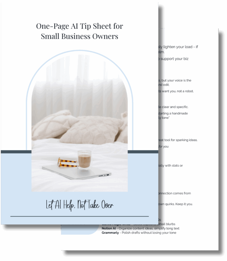 AI tip sheet cover with coffee and laptop