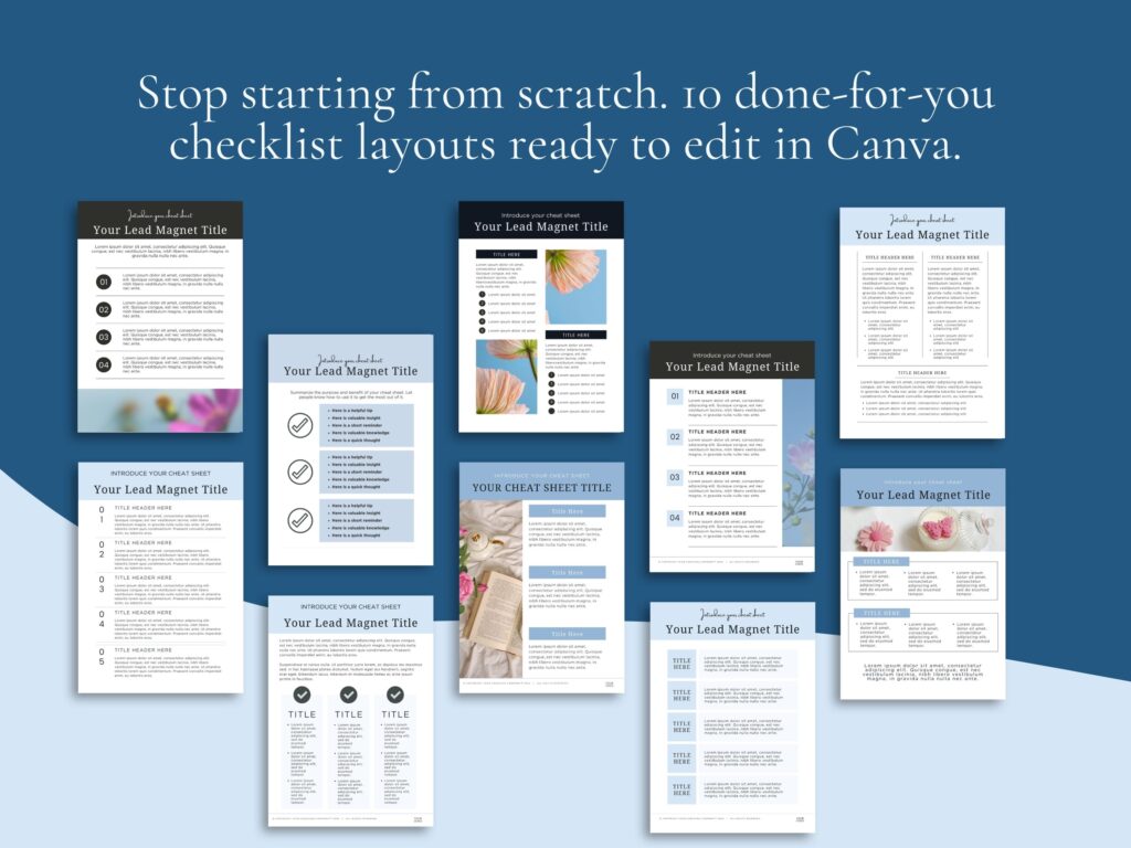 Canva checklist templates promotional graphic with layouts