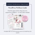 WordPress Wellness Guide website maintenance promotional graphic