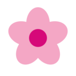 Simple pink five-petal flower with dark center