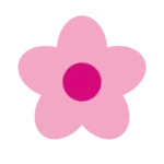 Simple pink five-petal flower with dark center
